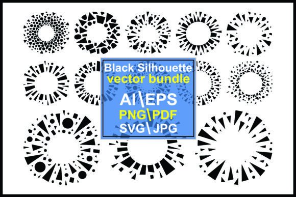 Black Geometric Abstract Circular Shapes