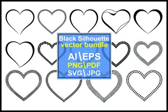 Black Hearts Various Styles and Patterns