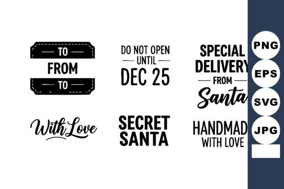 Christmas Gift Tags Vector Set