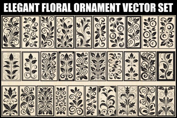 Elegant Floral Ornament Vector Set