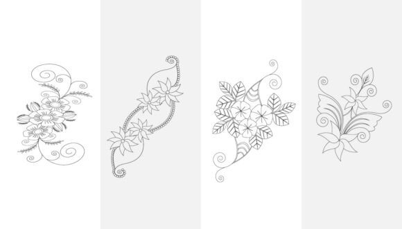 Elevate Projects with Floral Embroidery Line Art