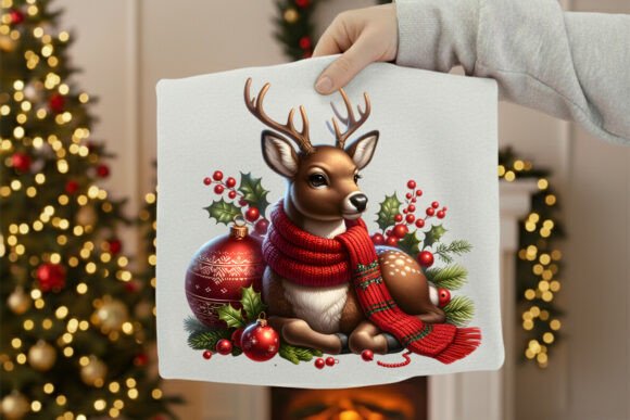 Elevating Holiday Branding with the Christmas Reindeer with Ornaments PNG
