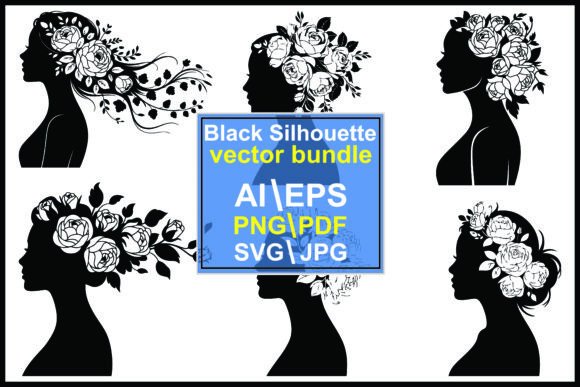 Embracing Nature’s Elegance: The Art of Women with Flowers Hair Silhouette Designs