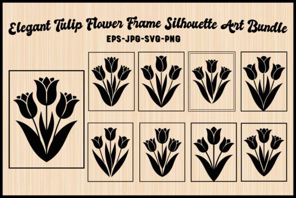 Embracing Spring Elegance: The Versatility of Tulip Flower Frame Silhouette Art in Modern Design