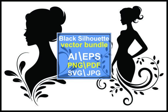 Evaluating the Silhouette of Woman Profile with Floral Vector Bundle