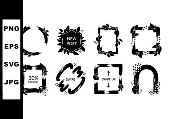 Evaluating the Social Media Swipe Up and New Post Flora Vector Set