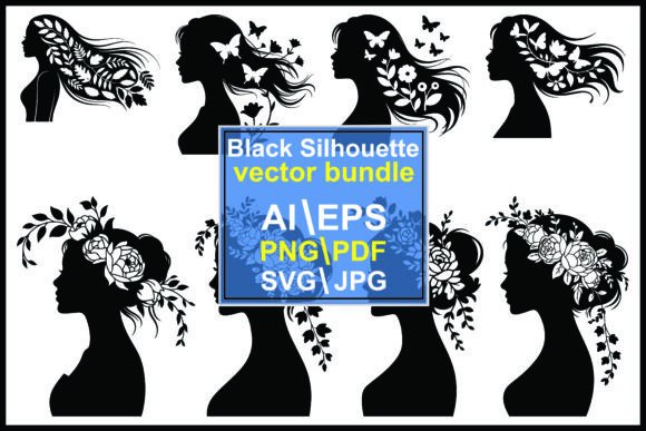 Floral Silhouette Vector Bundle