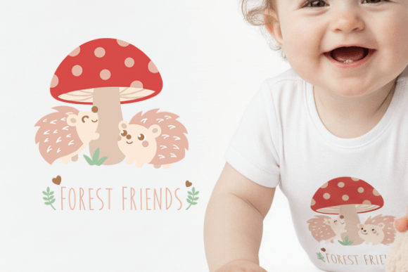 Forest Friends Hedgehog Clipart PNG Set
