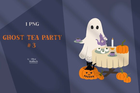 Halloween Ghost Tea Party PNG Clipart Guide