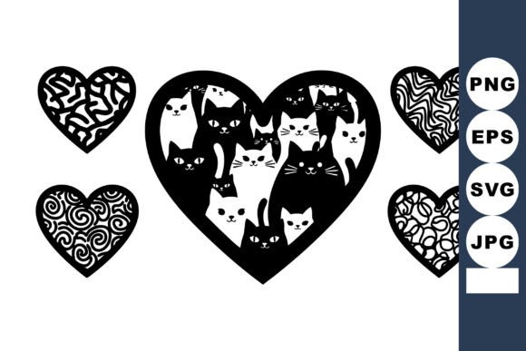 Heart Shaped Designs Featuring Multiple Elements: A Modern Creative Asset