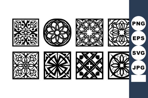 Ornate Black and White Vintage Ornamenta