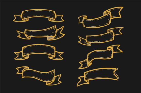 Reviving Classic Elegance: The Strategic Value of the Vintage Ribbon Banner Set Illustration in Modern Design