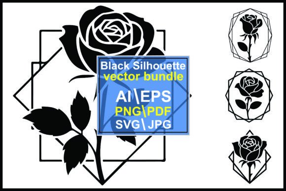 Rose Silhouettes with Geometric Frames