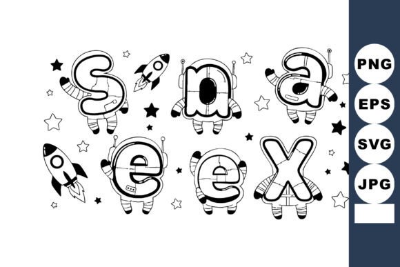 Space Themed Alphabet Letters with Rockets: A Creative Asset for Designers and Educators