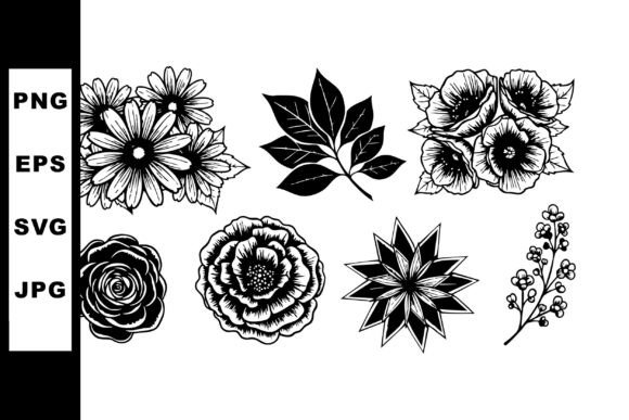 Unlocking Creativity with Detailed Black and White Floral Vector S