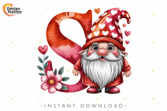 Valentine Gnome S Letter PNG: A Whimsical Addition to Your Digital Craft Library