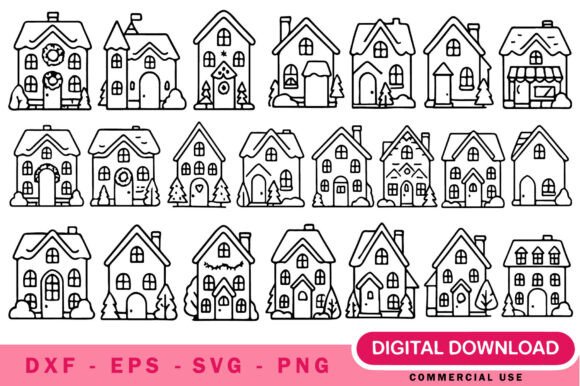 Vintage Christmas Houses SVG: Crafting Nostalgic Holiday Magic for Makers and Small Businesses