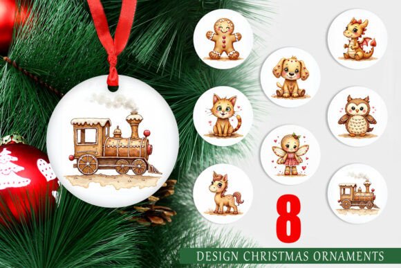Watercolor Gingerbread Ornament Art