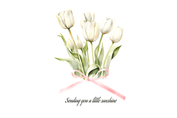 Watercolor White Tulip Bouquet Guide